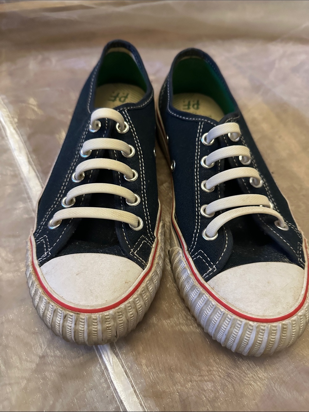 P.F. Flyers Navy Canvas Kids Lace-Up Sneakers with White Accents
